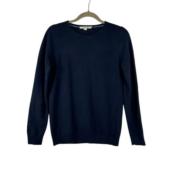 Boden Sweater Women's Size 8 Navy Blue 100% Cashmere Crew Neck - Picture 8 of 12